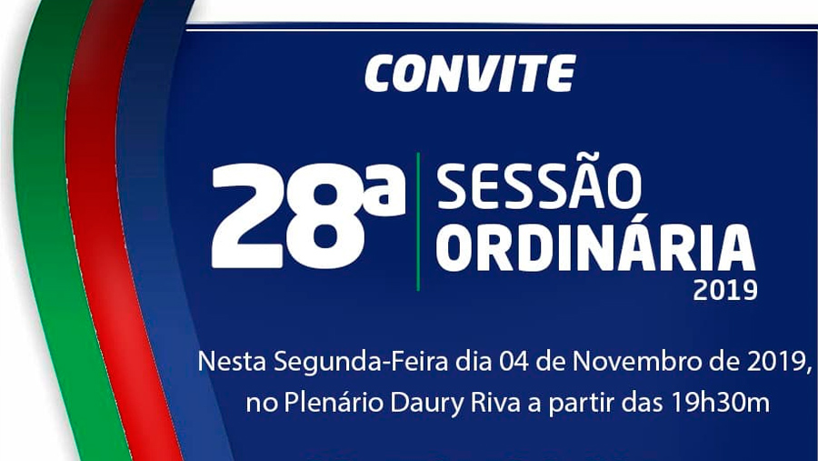 Segunda, 04 de novembro, tem Sessão Ordinária na Câmara Municipal.