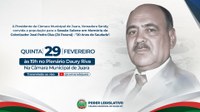 Sessão Solene em Memória do Colonizador José Pedro Dias (Zé Paraná) acontecerá na próxima quinta-feira 