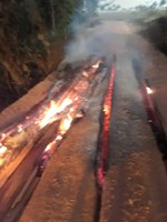 Vandalismo: Ponte na estrada entre Juara à Alta Floresta é incendiada.